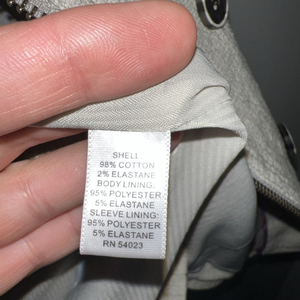 Banana‎ Republic Womens Cream Tweed Peplum Style Blazer With Stretch Size 14 EUC - Picture 12 of 16